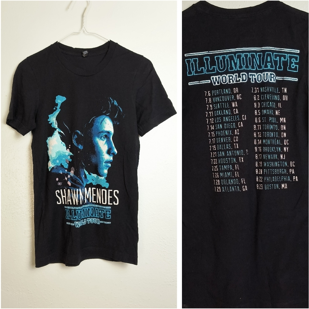 Shawn Mendes Illuminate World Tour Logo Graphic T-shirt Unisex  XS Casual